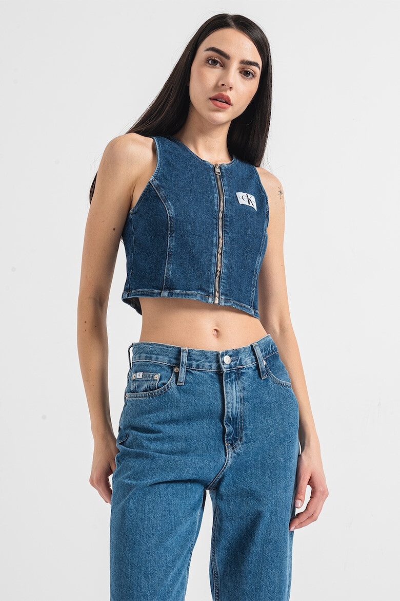 CALVIN KLEIN JEANS Bluza crop din denim - Pled.ro