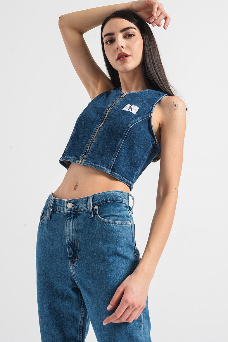 CALVIN KLEIN JEANS Bluza crop din denim - Pled.ro