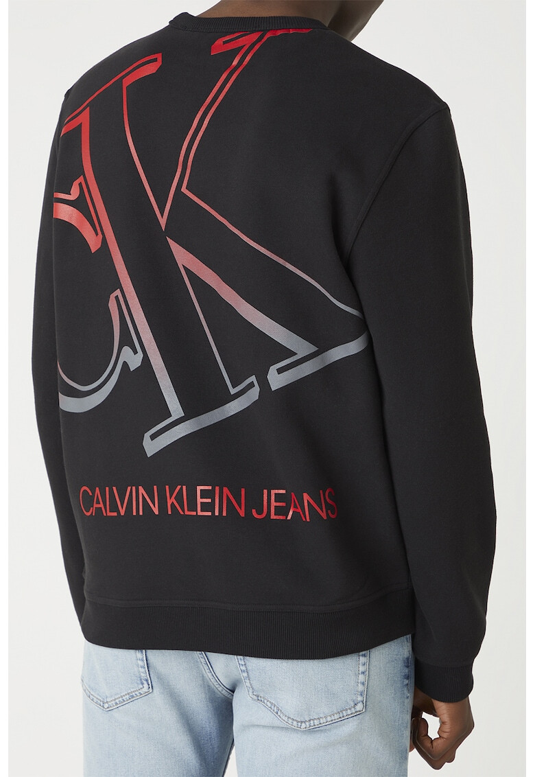 CALVIN KLEIN JEANS Bluza sport din amestec de bumbac organic cu decolteu la baza gatului si logo - Pled.ro