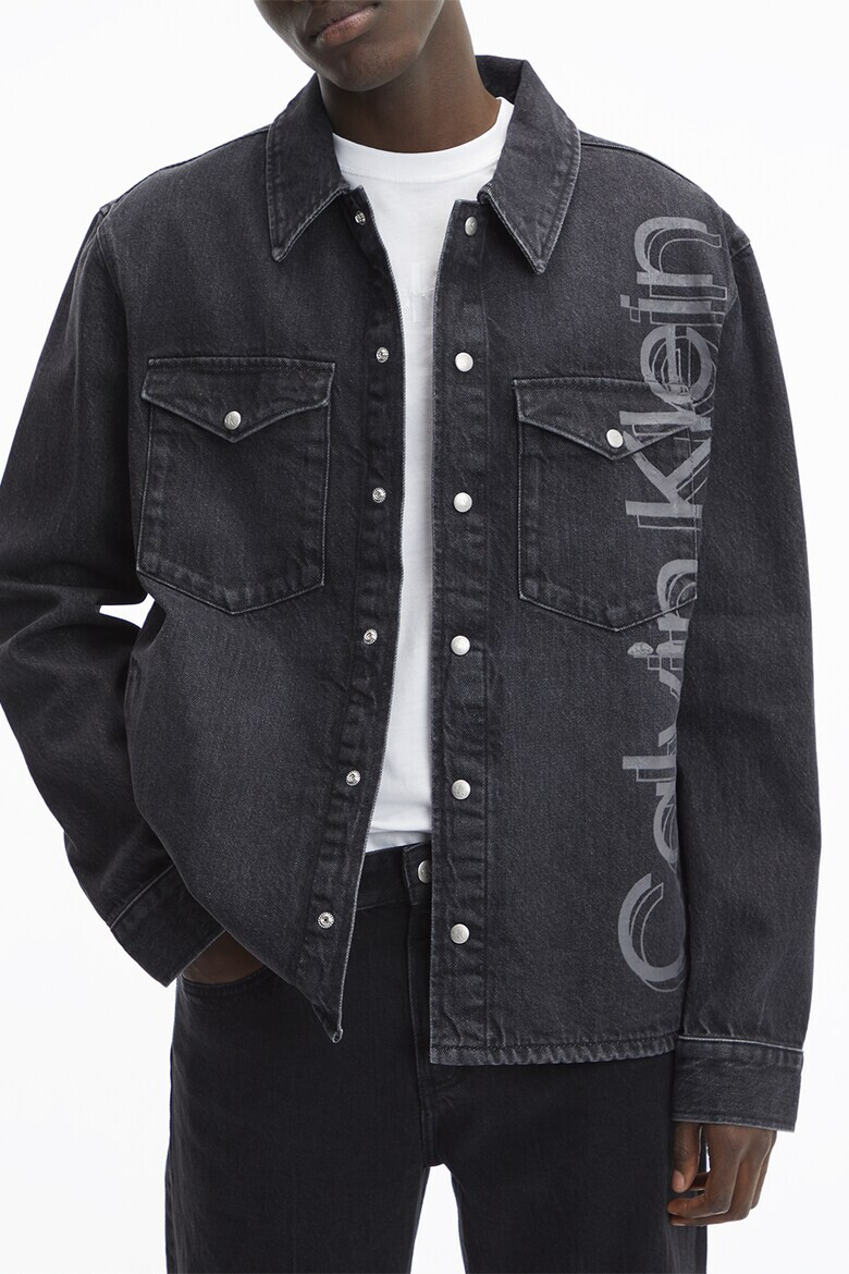 CALVIN KLEIN JEANS Camasa din denim cu imprimeu logo supradimensionat - Pled.ro