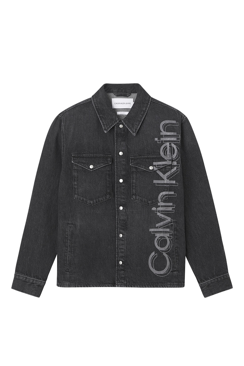 CALVIN KLEIN JEANS Camasa din denim cu imprimeu logo supradimensionat - Pled.ro