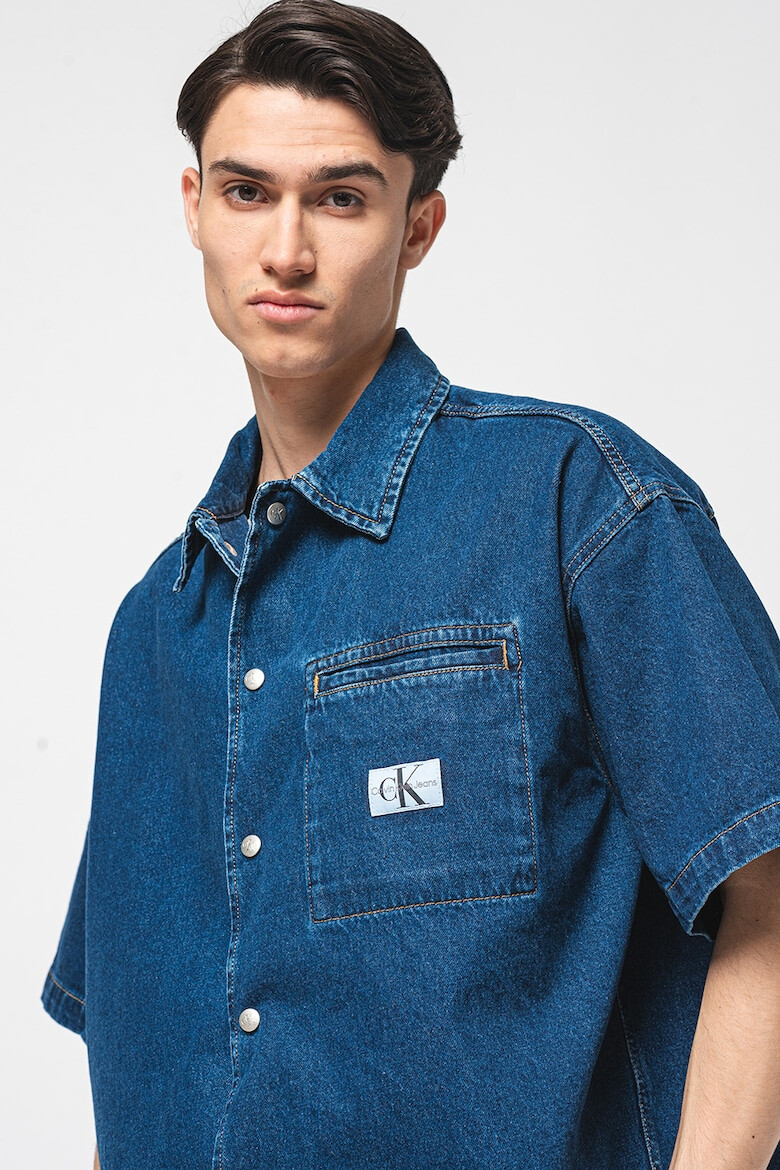 CALVIN KLEIN JEANS Camasa relaxed fit de denim cu buzunar pe piept - Pled.ro