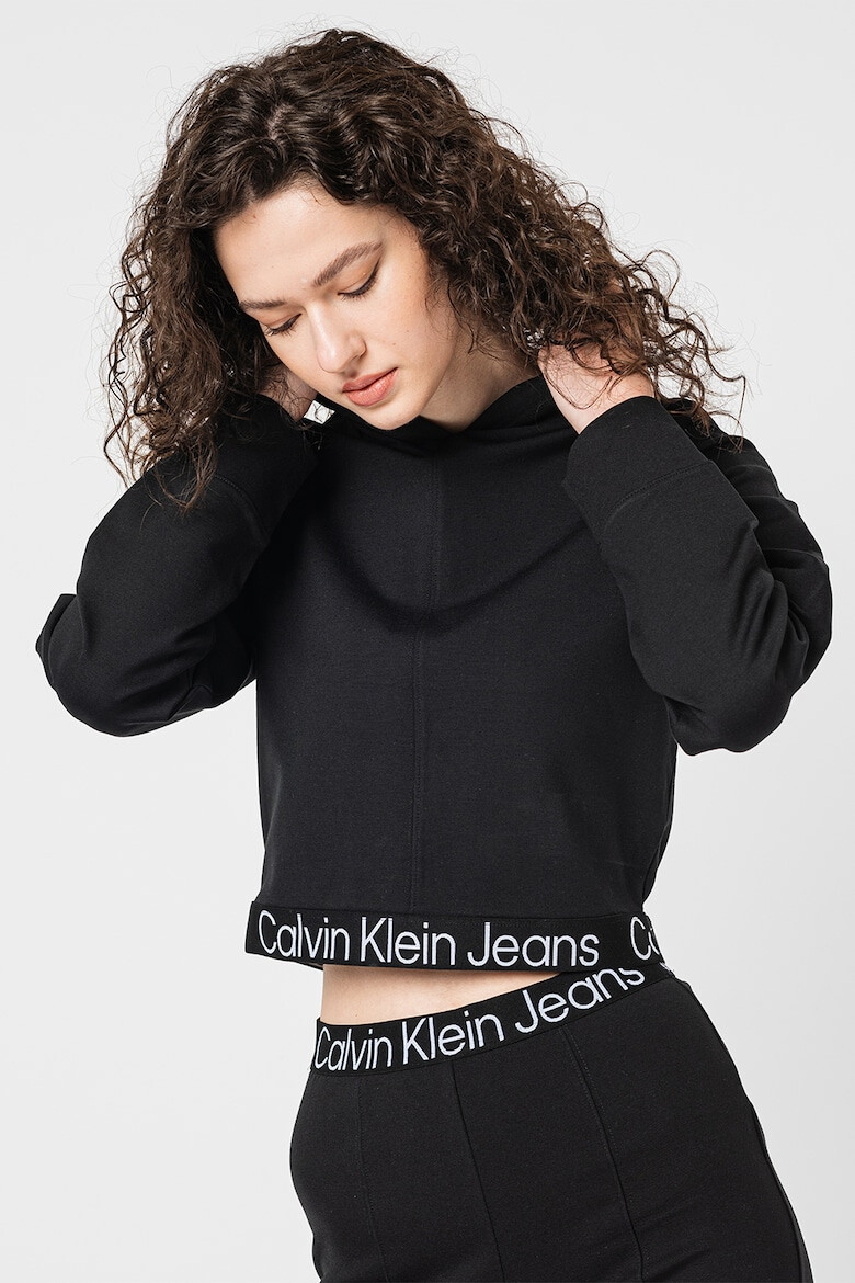 CALVIN KLEIN JEANS Hanorac crop cu terminatie cu logo - Pled.ro