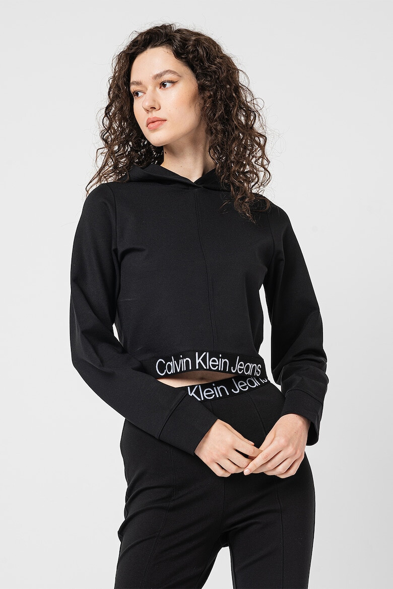 CALVIN KLEIN JEANS Hanorac crop cu terminatie cu logo - Pled.ro