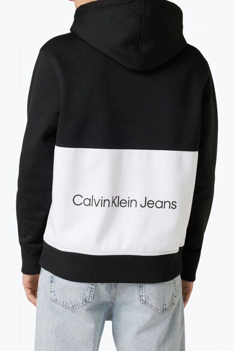 CALVIN KLEIN JEANS Hanorac pentru barbati cu imprimeu cu logo pe spate si croiala Regular fit negru - Pled.ro