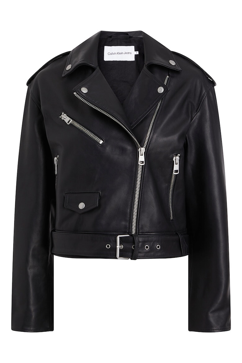 CALVIN KLEIN JEANS Jacheta biker uni de piele - Pled.ro