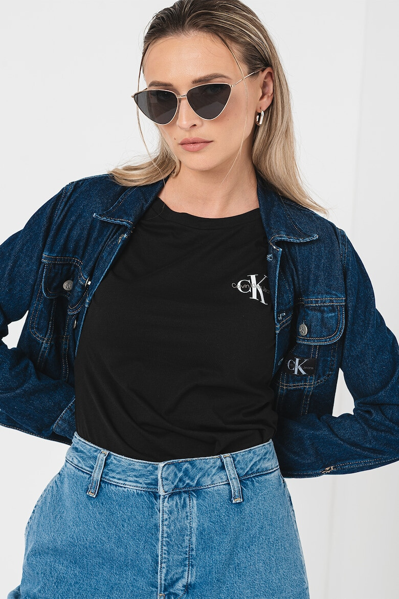 CALVIN KLEIN JEANS Jacheta crop de denim cu maneci lungi - Pled.ro