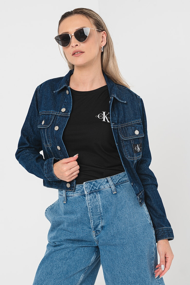 CALVIN KLEIN JEANS Jacheta crop de denim cu maneci lungi - Pled.ro