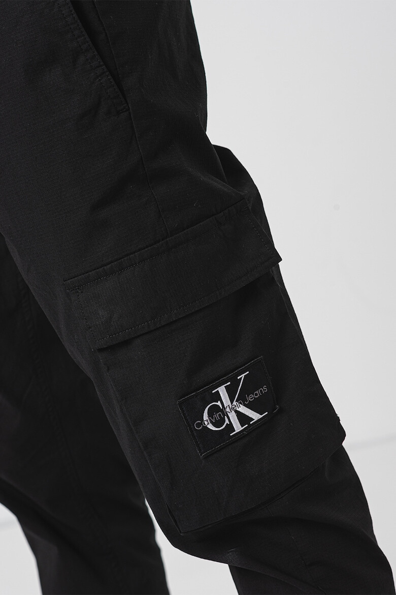 CALVIN KLEIN JEANS Pantaloni cargo cu talie medie si snururi - Pled.ro