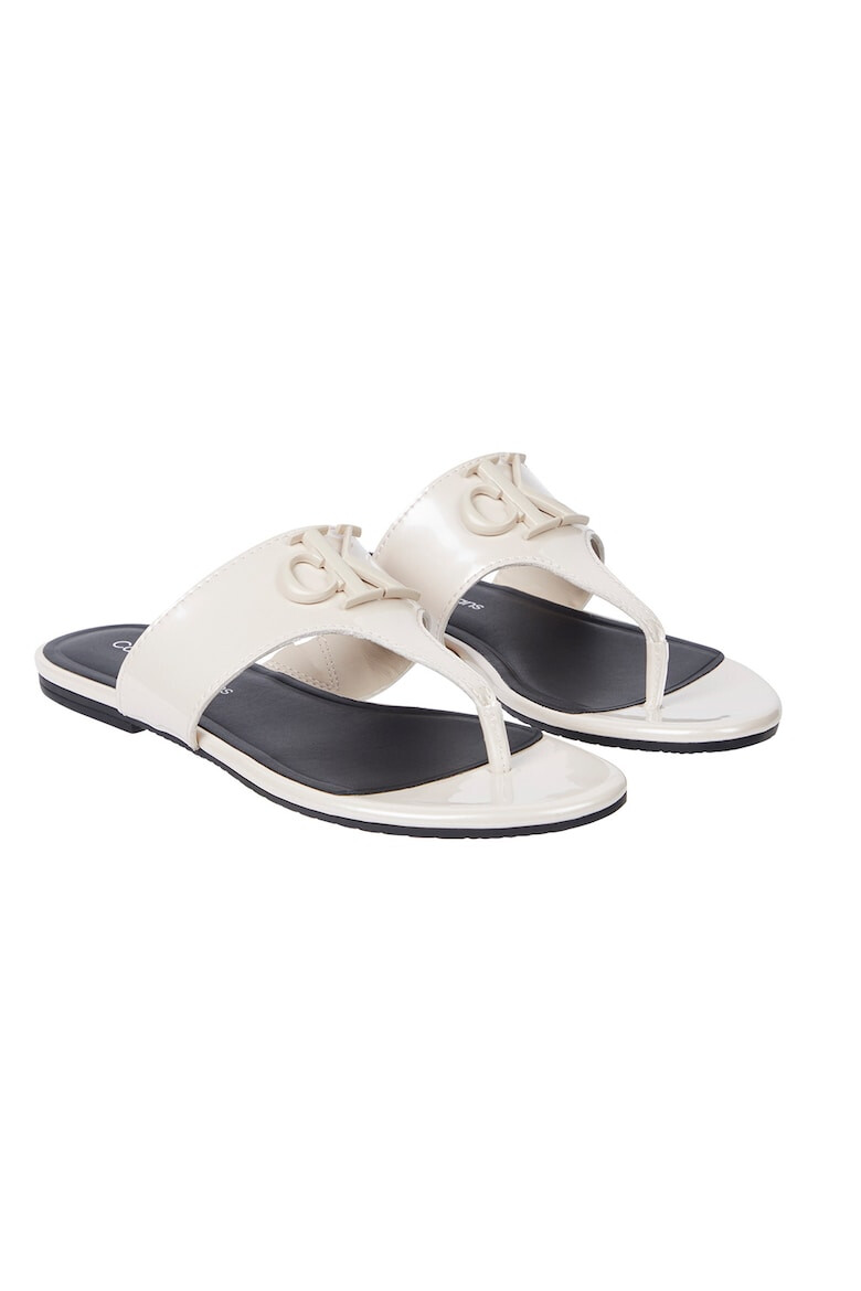 CALVIN KLEIN JEANS Papuci flip-flop de piele ecologica lacuita - Pled.ro