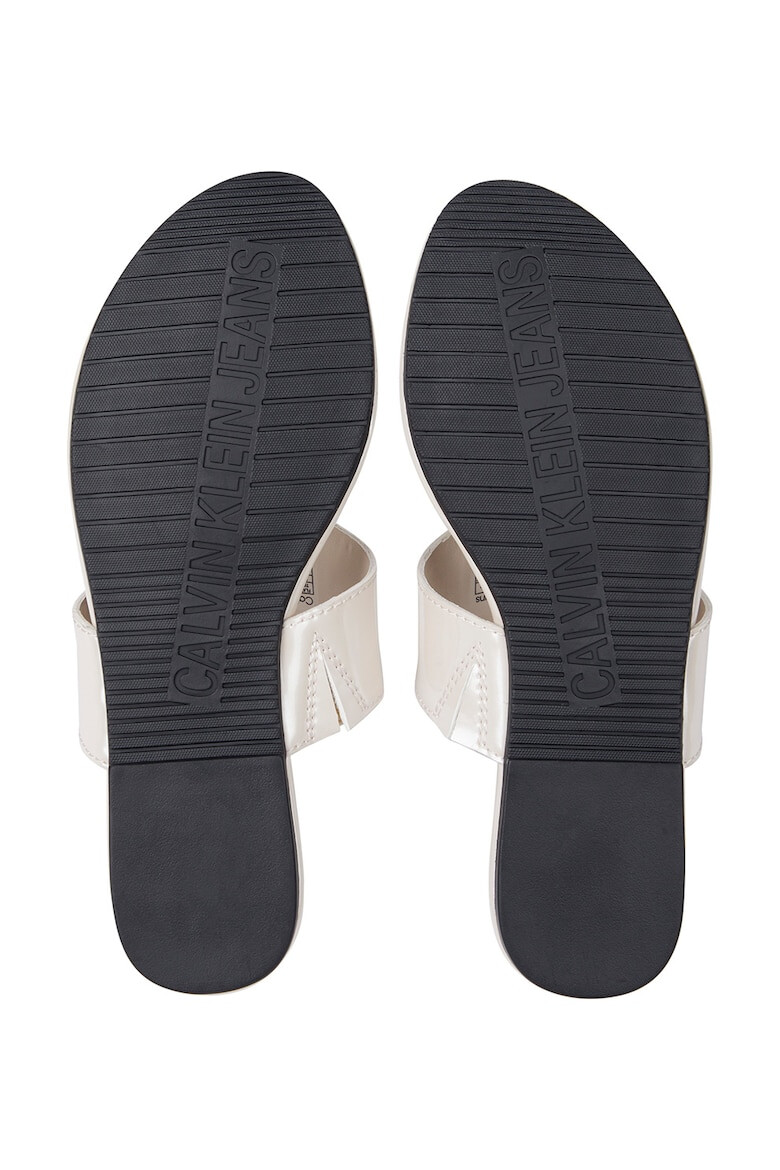 CALVIN KLEIN JEANS Papuci flip-flop de piele ecologica lacuita - Pled.ro