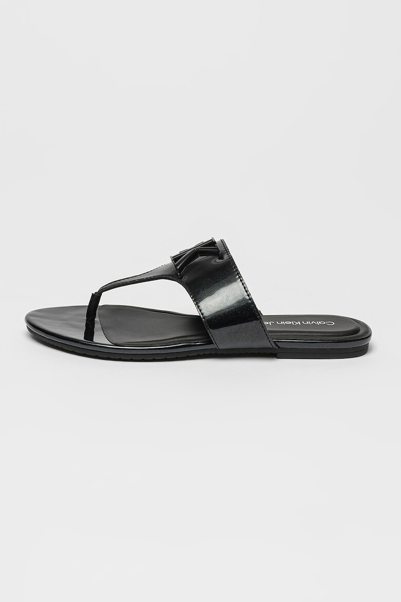 CALVIN KLEIN JEANS Papuci flip-flop de piele ecologica lacuita - Pled.ro