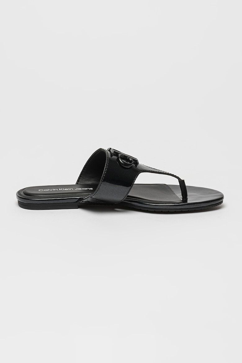 CALVIN KLEIN JEANS Papuci flip-flop de piele ecologica lacuita - Pled.ro