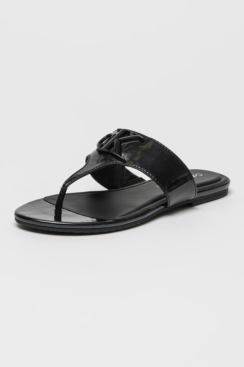 CALVIN KLEIN JEANS Papuci flip-flop de piele ecologica lacuita - Pled.ro