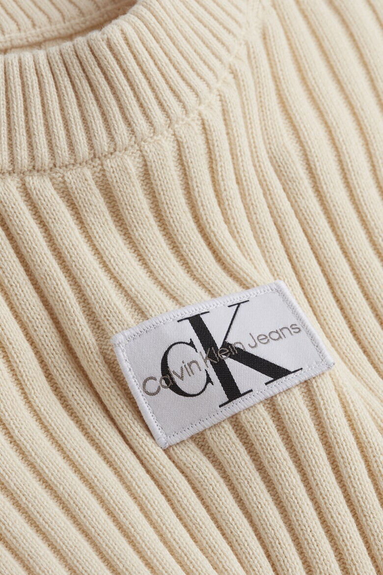 CALVIN KLEIN JEANS Pulover crop cu striatii si logo - Pled.ro