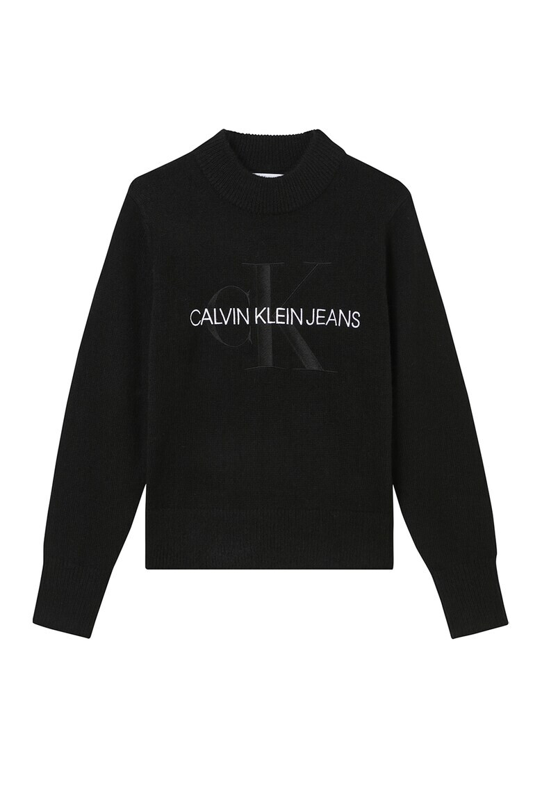 CALVIN KLEIN JEANS Pulover din amestec de lana cu broderie logo - Pled.ro