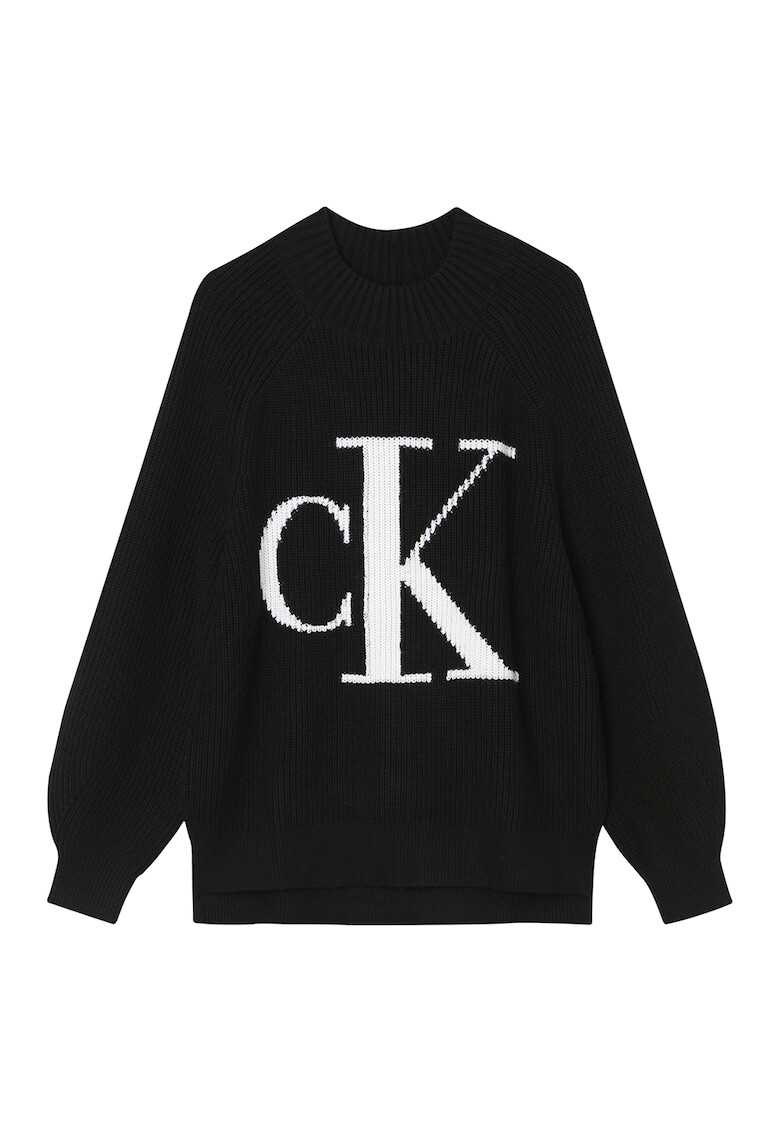 CALVIN KLEIN JEANS Pulover din amestec de lana cu imprimeu logo - Pled.ro