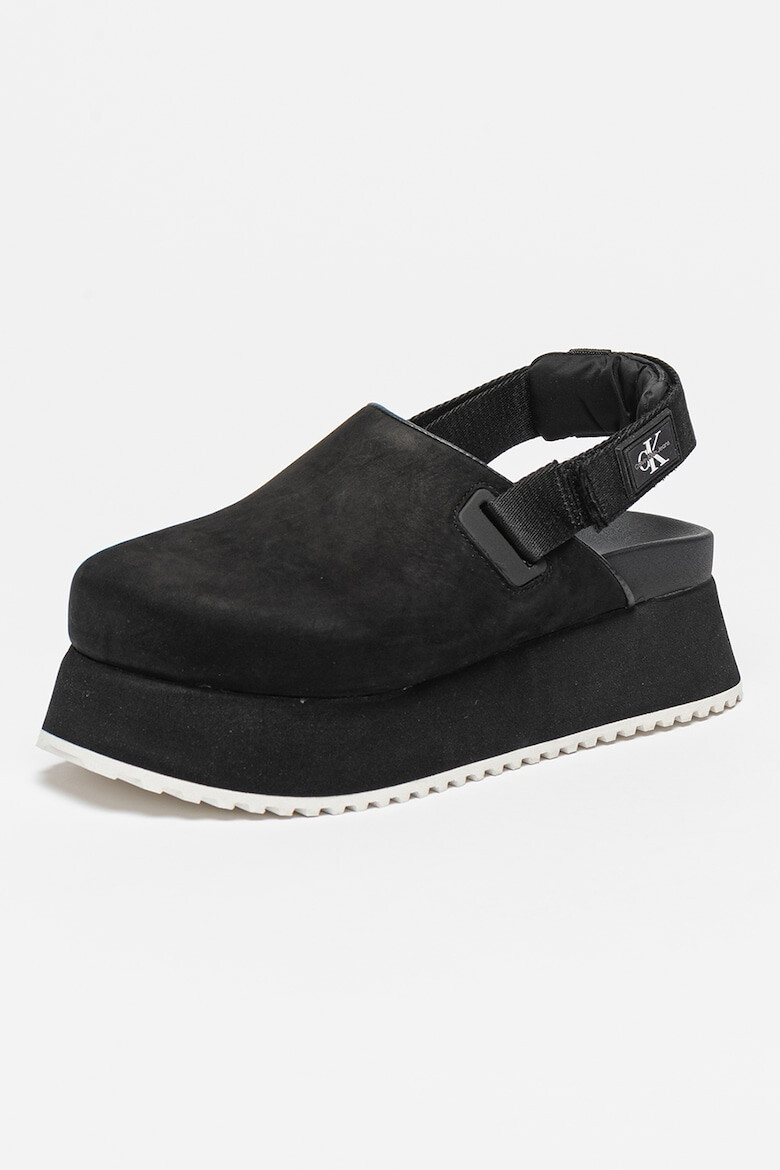 CALVIN KLEIN JEANS Saboti din piele nabuc cu talpa flatform - Pled.ro