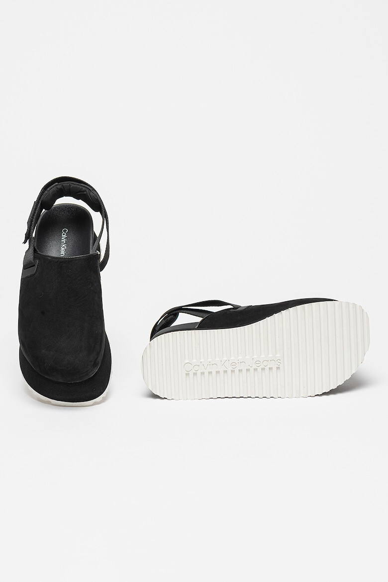 CALVIN KLEIN JEANS Saboti din piele nabuc cu talpa flatform - Pled.ro