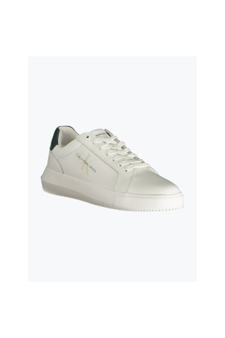 CALVIN KLEIN JEANS Sneakers barbati Chunky Cupsole Monologo YM0YM0068 cu logo Alb - Pled.ro