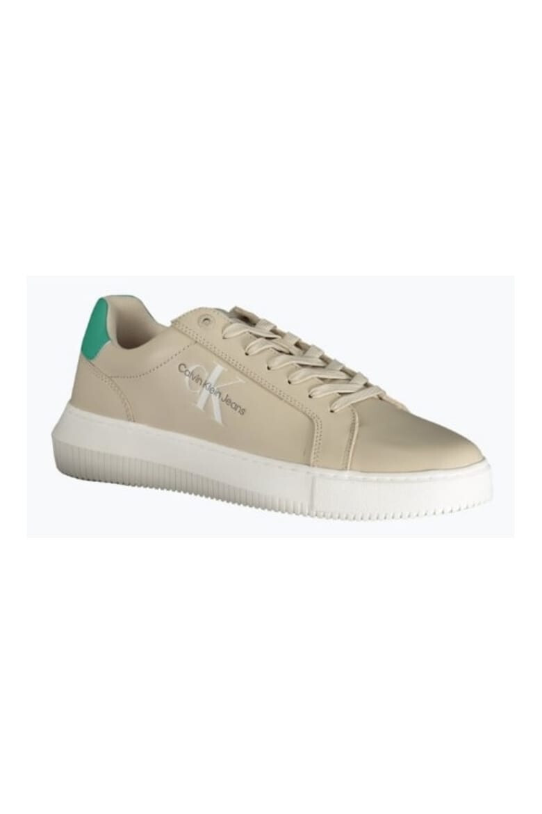 CALVIN KLEIN JEANS Sneakers barbati Chunky Cupsole Monologo YM0YM00681 Bej - Pled.ro