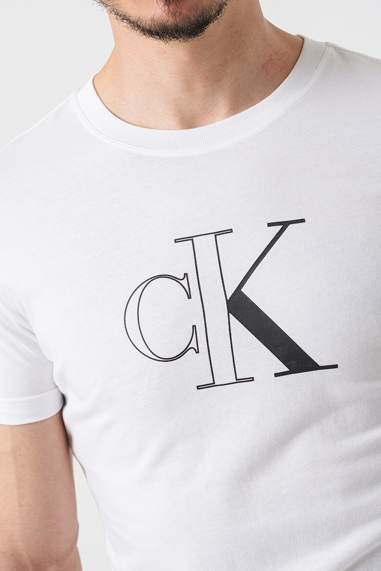 CALVIN KLEIN JEANS Tricou cu decolteu la baza gatului si imprimeu logo - Pled.ro