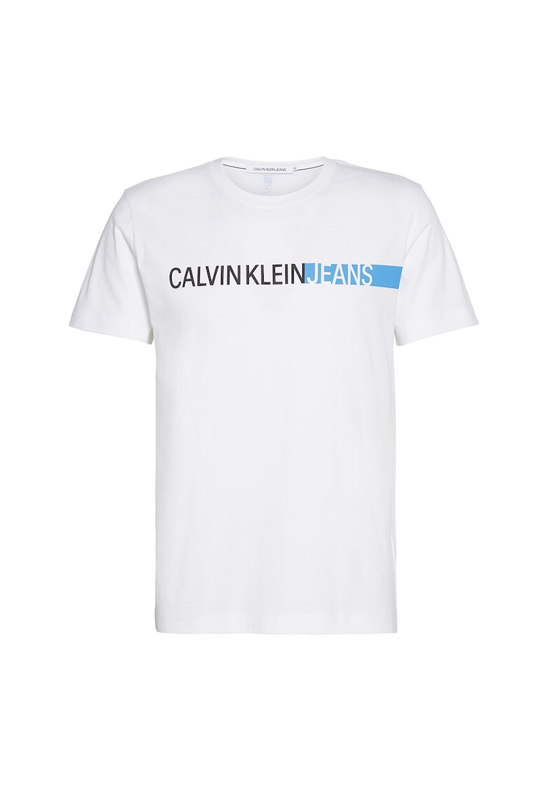 CALVIN KLEIN JEANS Tricou din bumbac organic cu imprimeu logo contrastant G - Pled.ro