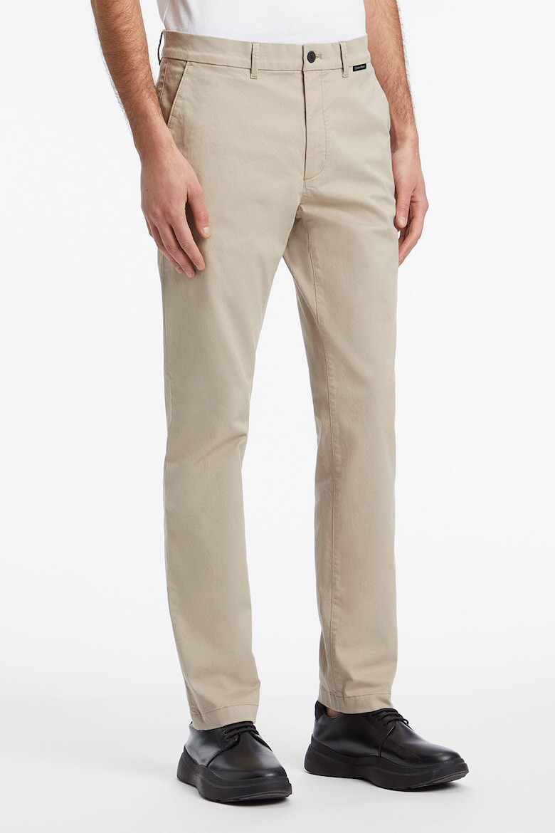 CALVIN KLEIN Pantaloni chino slim-fit din amestec de bumbac organic - Pled.ro