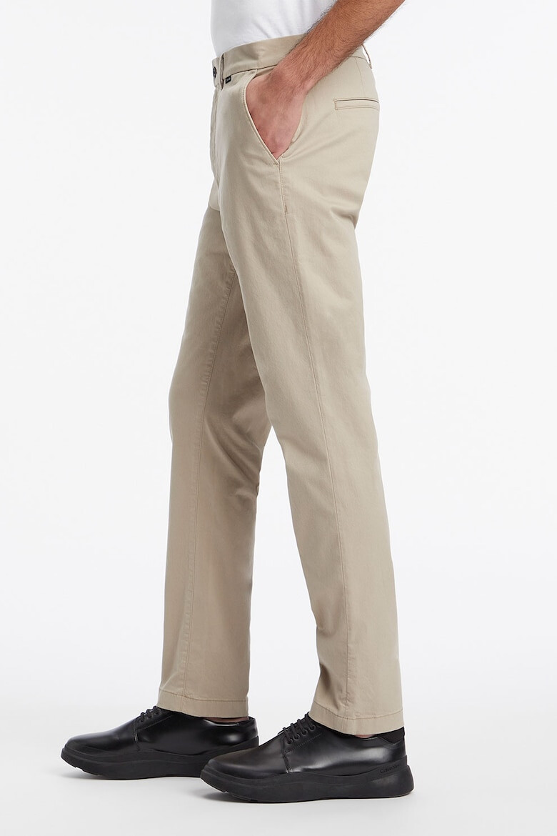 CALVIN KLEIN Pantaloni chino slim-fit din amestec de bumbac organic - Pled.ro