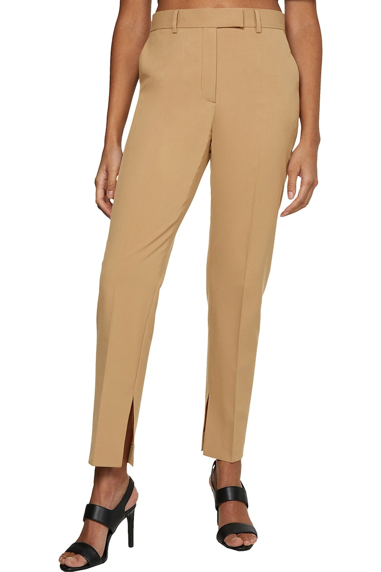 CALVIN KLEIN Pantaloni eleganti slim fit din amestec de lana cu slituri la glezne - Pled.ro