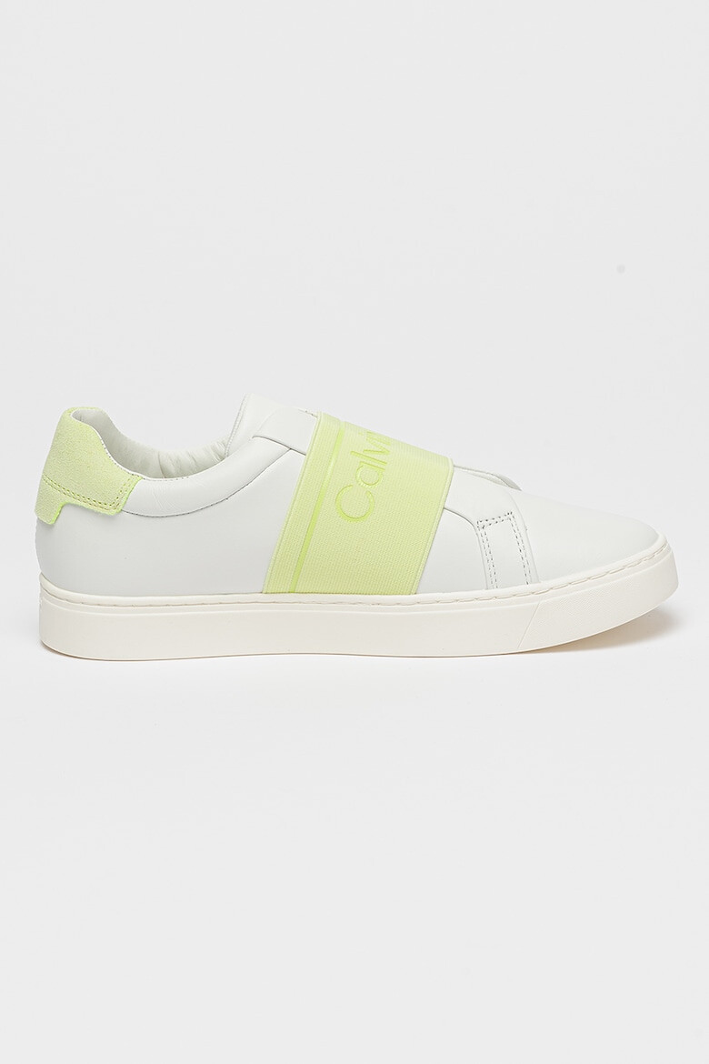 CALVIN KLEIN Pantofi sport slip-on de piele cu insertii textile - Pled.ro