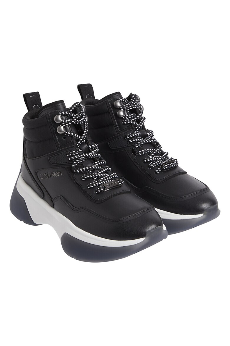 CALVIN KLEIN Pantofi sport wedge mid-high de piele - Pled.ro