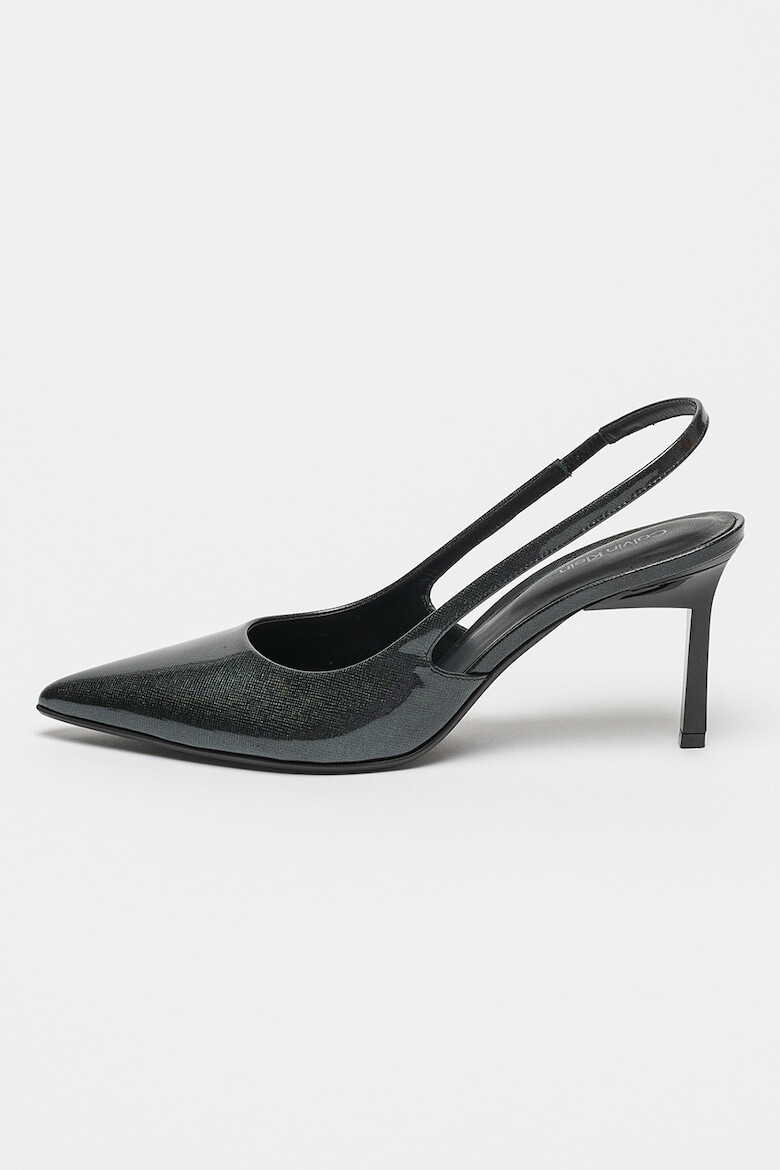 CALVIN KLEIN Pantofi stiletto slingback cu aspect lacuit - Pled.ro