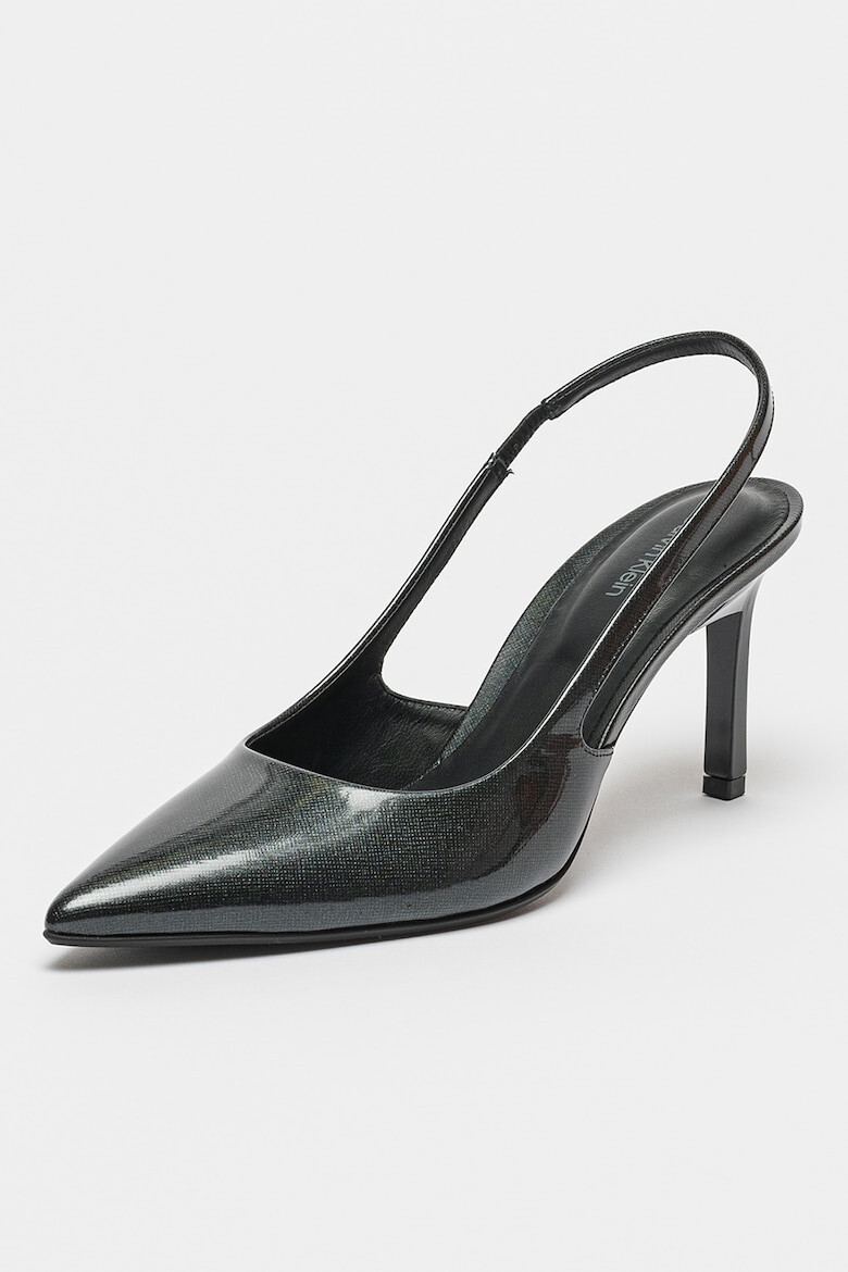 CALVIN KLEIN Pantofi stiletto slingback cu aspect lacuit - Pled.ro