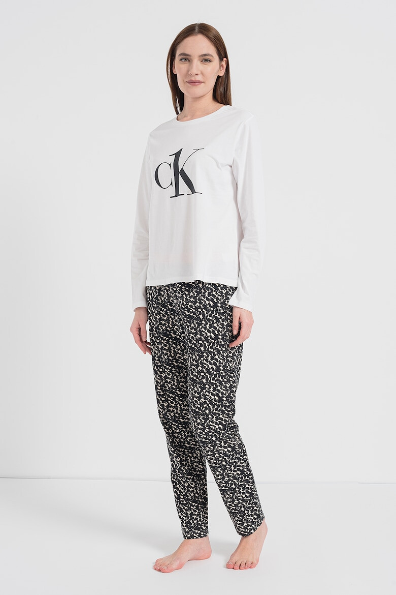 CALVIN KLEIN Pijama din amestec de bumbac cu imprimeu logo - Pled.ro