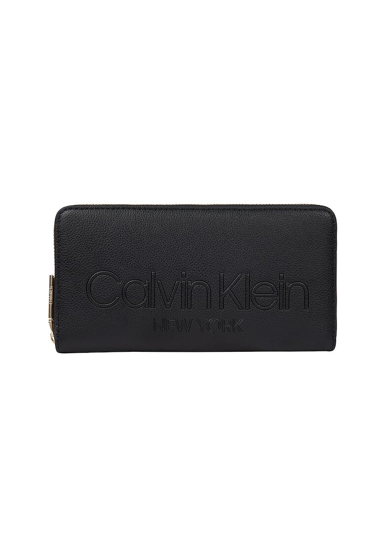 CALVIN KLEIN Portofel de piele ecologica cu fermoar si logo - Pled.ro