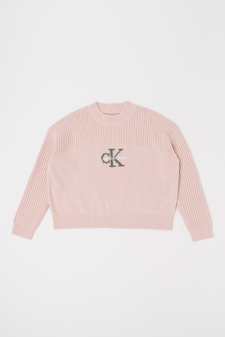 CALVIN KLEIN Pulover din bumbac organic cu imprimeu logo - Pled.ro