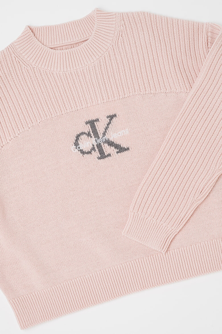 CALVIN KLEIN Pulover din bumbac organic cu imprimeu logo - Pled.ro