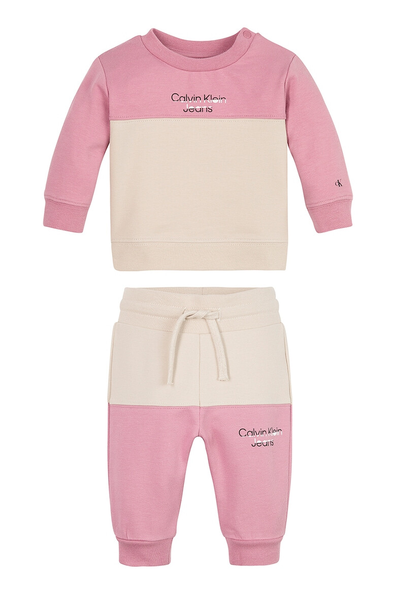 CALVIN KLEIN Set de bluza si pantaloni sport cu decolteu la baza gatului si imprimeu logo - 2 piese - Pled.ro