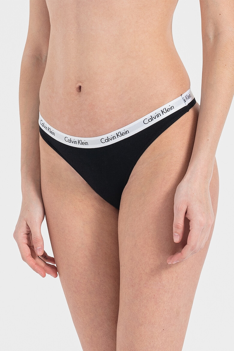 CALVIN KLEIN Set de chiloti tanga cu banda elastica - 5 perechi - Pled.ro