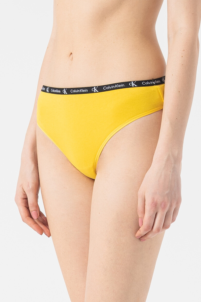 CALVIN KLEIN Set de chiloti tanga cu banda logo in talie- 2 perechi - Pled.ro