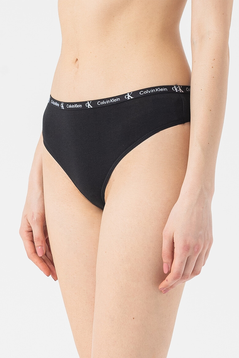 CALVIN KLEIN Set de chiloti tanga cu banda logo in talie- 2 perechi - Pled.ro