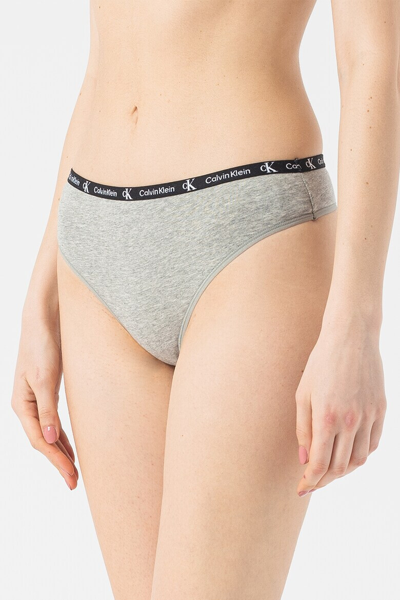 CALVIN KLEIN Set de chiloti tanga cu banda logo in talie- 2 perechi - Pled.ro