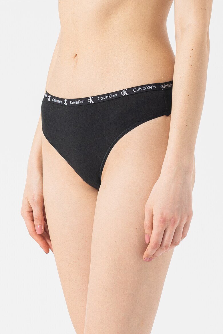 CALVIN KLEIN Set de chiloti tanga cu banda logo in talie- 2 perechi - Pled.ro