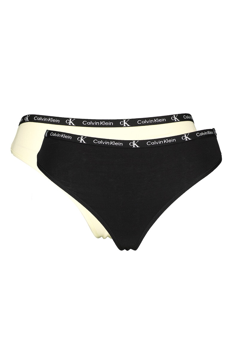 CALVIN KLEIN Set de chiloti tanga cu banda logo in talie- 2 perechi - Pled.ro