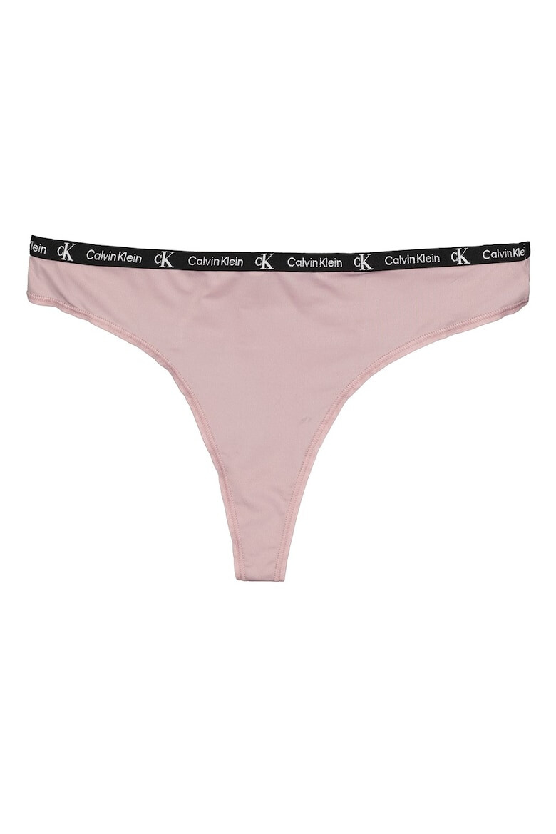 CALVIN KLEIN Set de chiloti tanga cu banda logo in talie - 2 perechi - Pled.ro