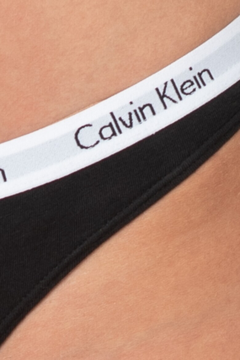 CALVIN KLEIN Set de chiloti tanga cu banda logo in talie - 3 perechi - Pled.ro