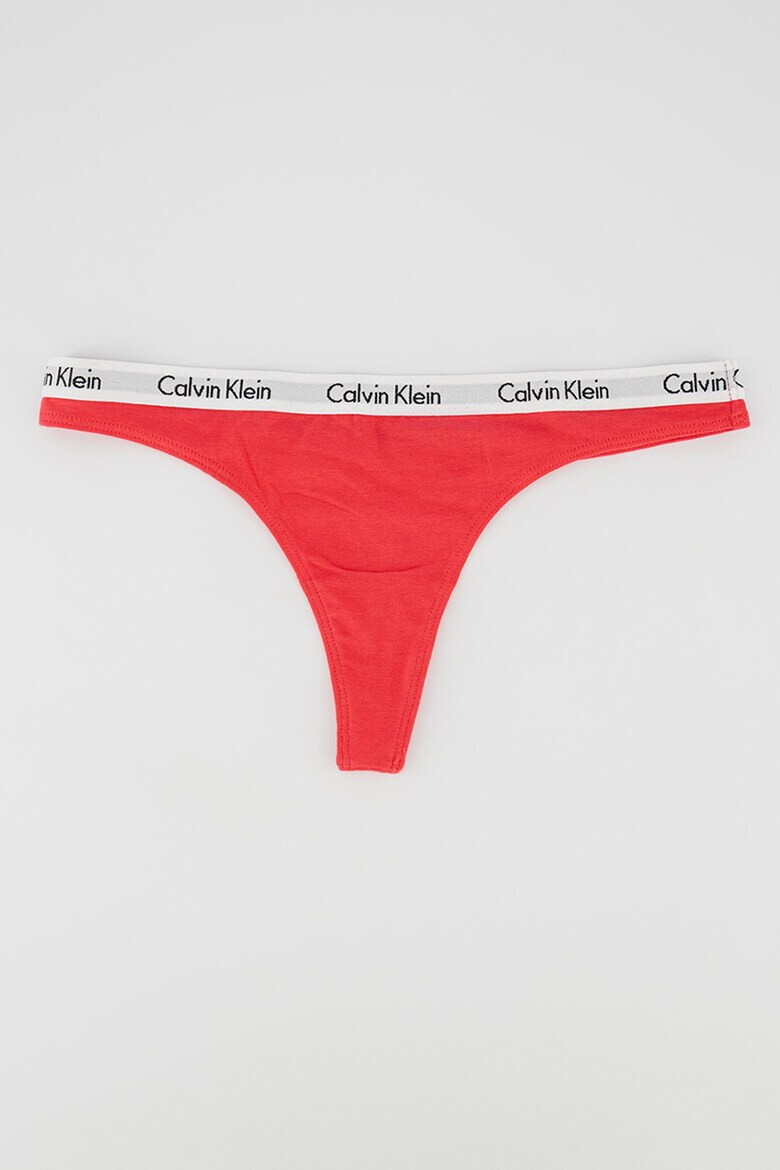 CALVIN KLEIN Set de chiloti tanga cu banda logo in talie - 3 perechi - Pled.ro