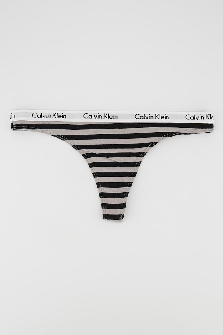 CALVIN KLEIN Set de chiloti tanga cu banda logo in talie - 3 perechi - Pled.ro