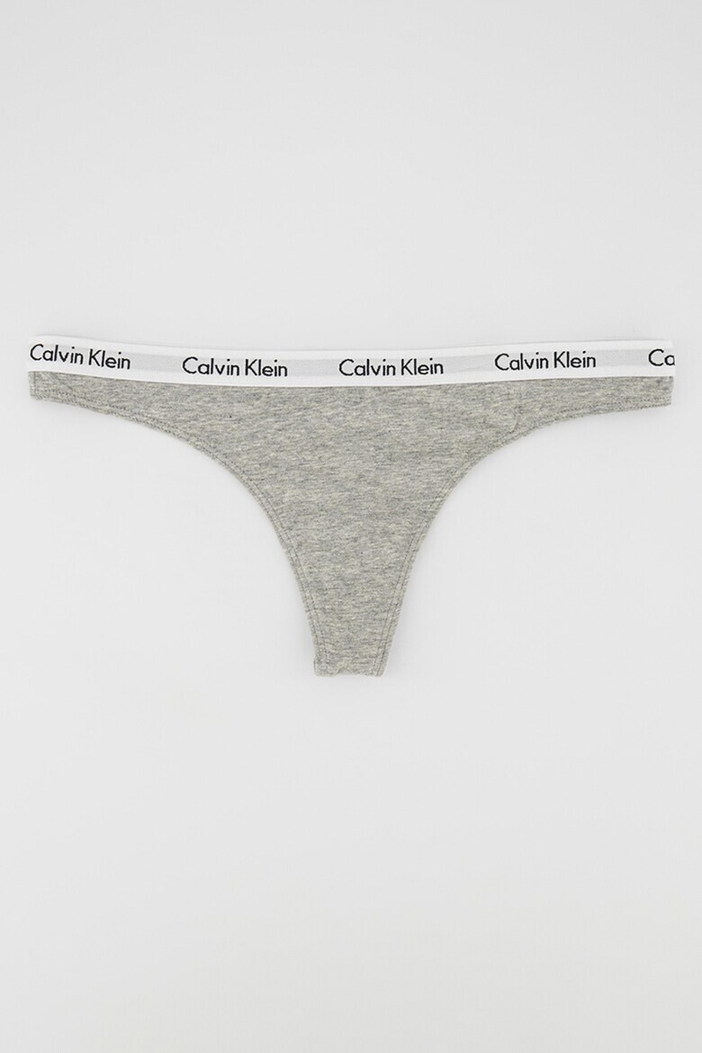 CALVIN KLEIN Set de chiloti tanga cu banda logo in talie - 3 perechi - Pled.ro